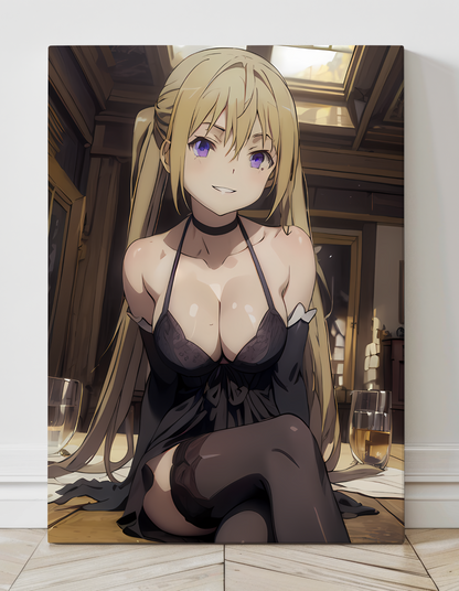 Lieselotte Sherlock Trinity Seven Wall Art on canvas, acrylic, and metal – front view featuring a detailed anime portrait of Lieselotte in her signature attire.
