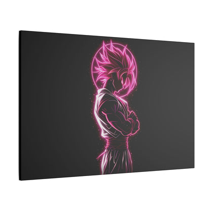 "Goku Rose Wall Art on premium canvas, acrylic, and metal – front view featuring iconic Dragon Ball Goku with a rose motif"

