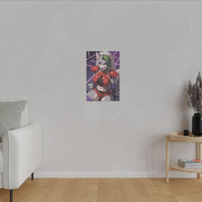 Sexy Roxanne Wolf Wall Art on premium canvas, acrylic, and metal – front view featuring Roxanne Wolf from Five Nights at Freddy’s