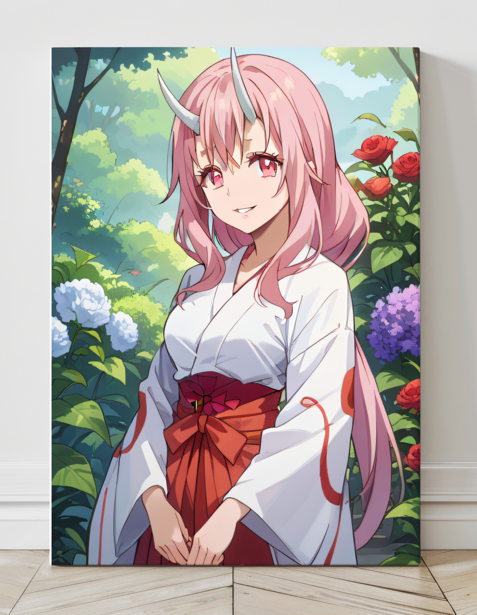 "Shuna Reincarnated as a Slime Wall Art on canvas, acrylic, and metal – front view featuring a detailed anime portrait of Shuna"
