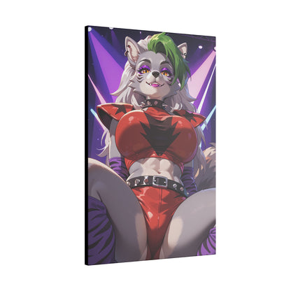 Sexy Roxanne Wolf Wall Art on premium canvas, acrylic, and metal – front view featuring Roxanne Wolf from Five Nights at Freddy’s