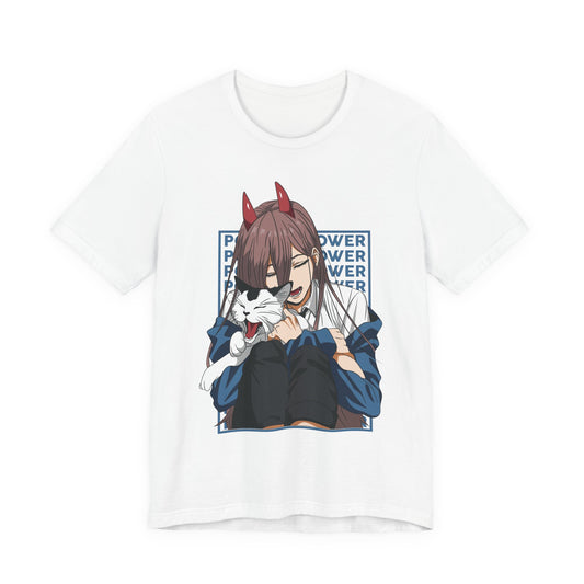 Power & Meowy Blue Frame Anime Shirt