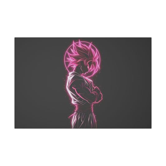 "Goku Rose Wall Art on premium canvas, acrylic, and metal – front view featuring iconic Dragon Ball Goku with a rose motif"