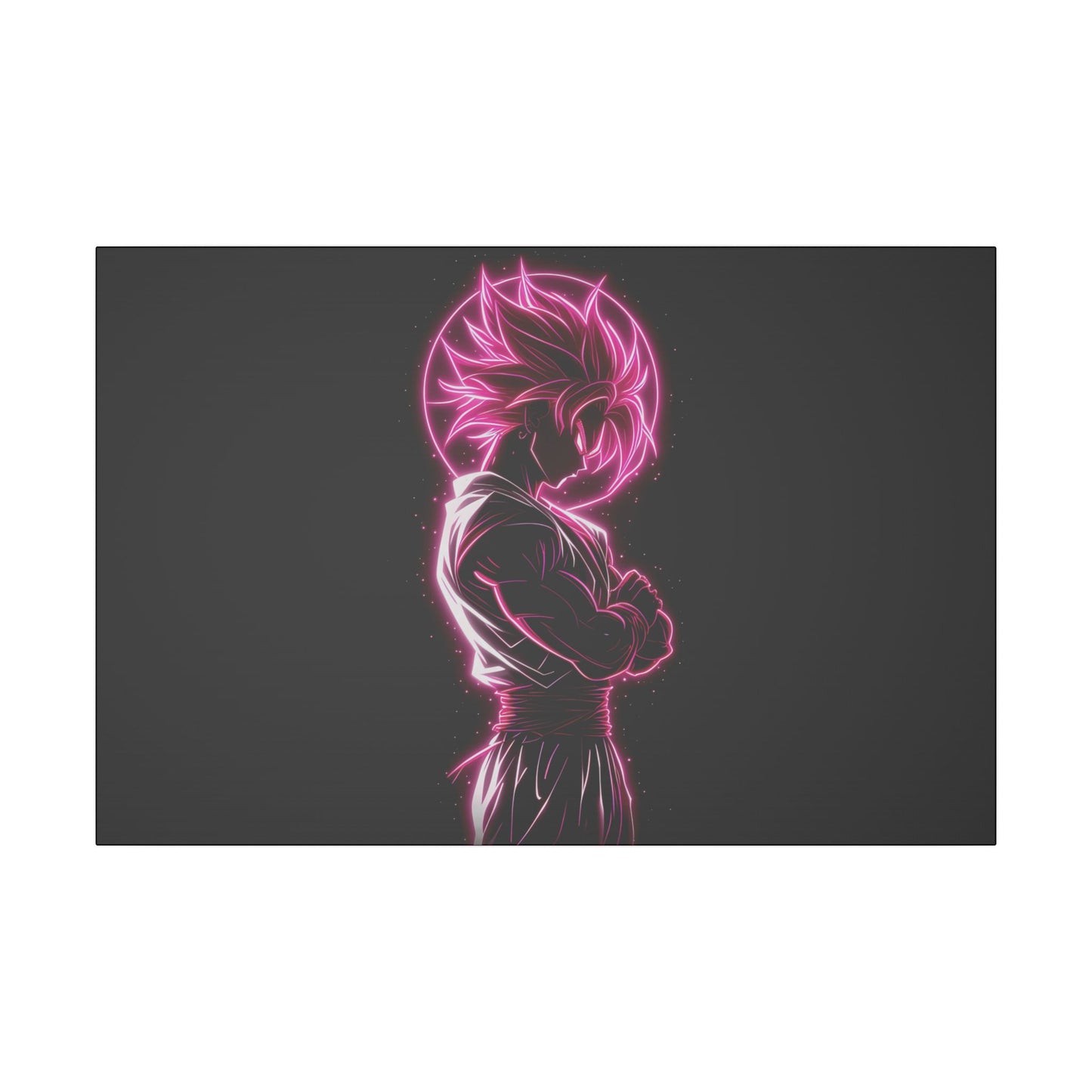 "Goku Rose Wall Art on premium canvas, acrylic, and metal – front view featuring iconic Dragon Ball Goku with a rose motif"

