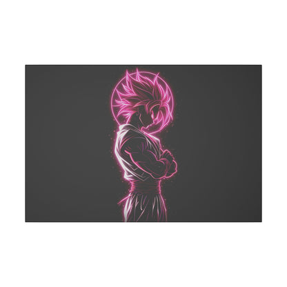 "Goku Rose Wall Art on premium canvas, acrylic, and metal – front view featuring iconic Dragon Ball Goku with a rose motif"

