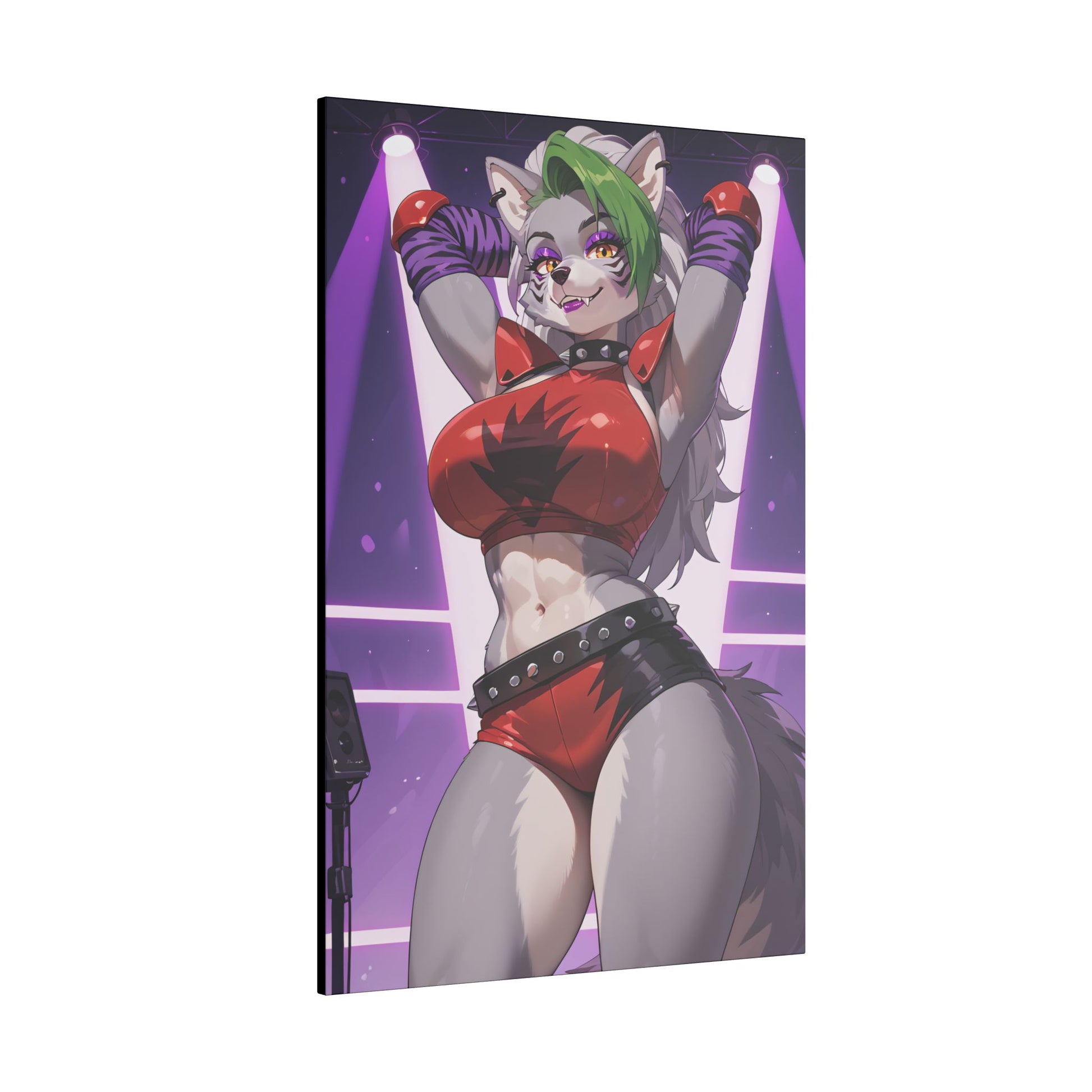 Sexy Roxanne Wolf Wall Art on premium canvas, acrylic, and metal – front view featuring Roxanne Wolf from Five Nights at Freddy’s