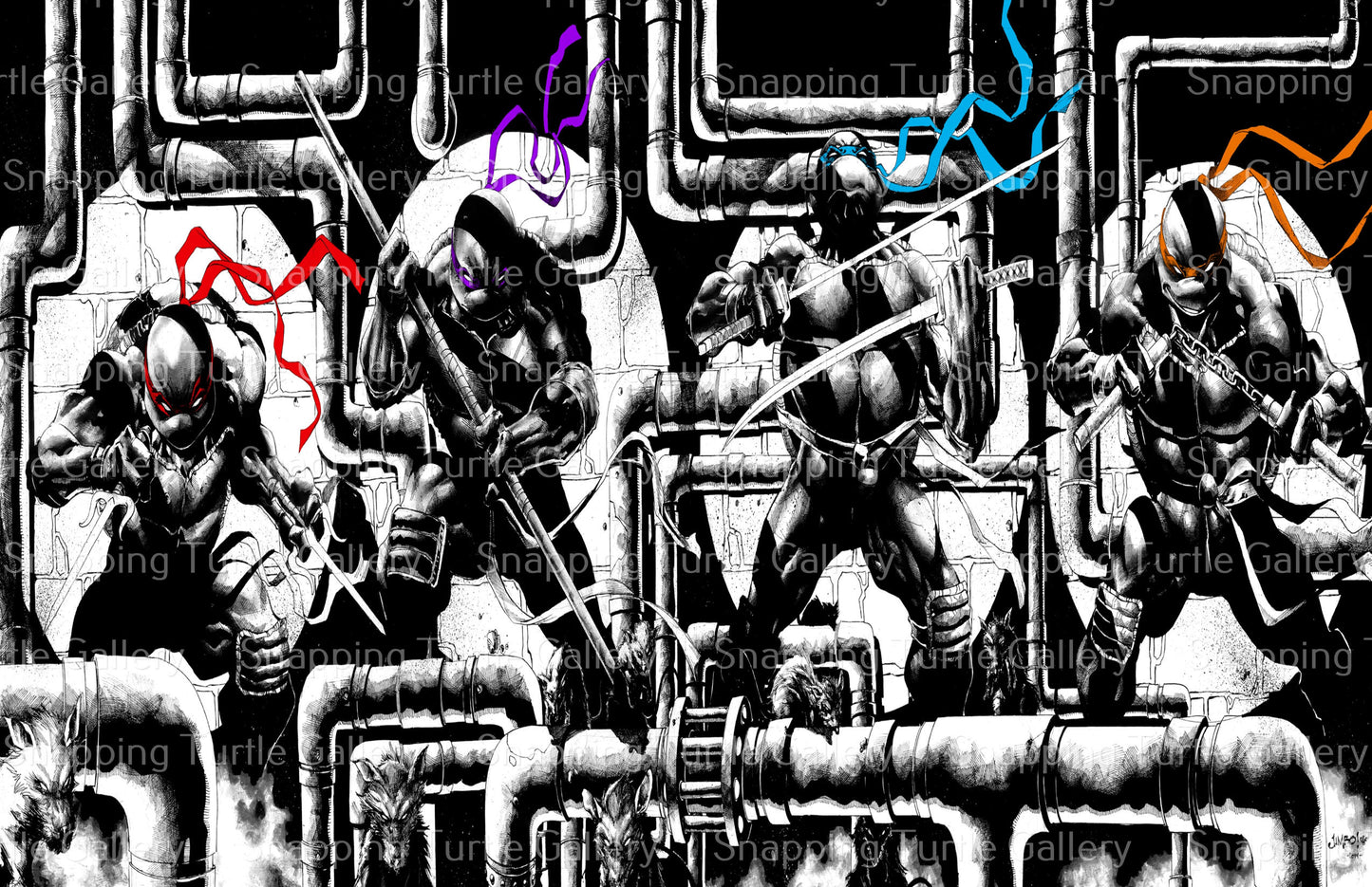 TMNT BW Wall Art