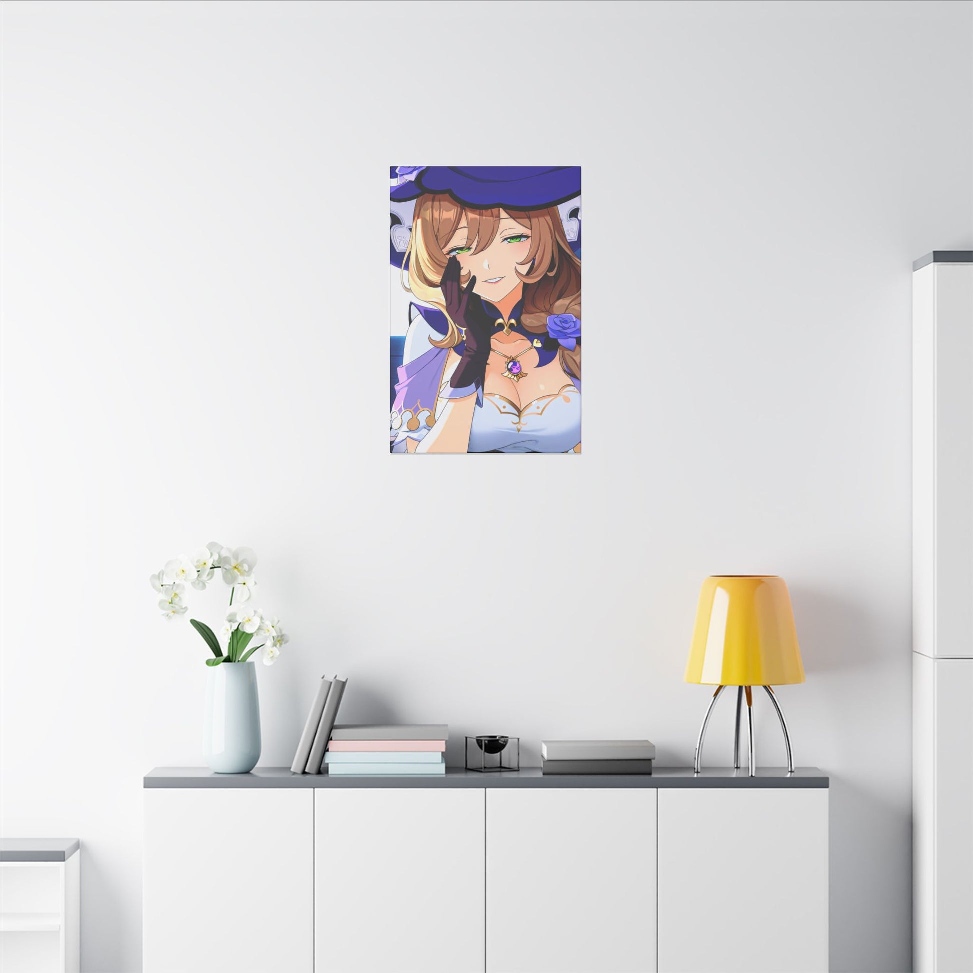 Lisa Wall Art on premium canvas, acrylic, and metal – front view featuring Lisa from Genshin Impact