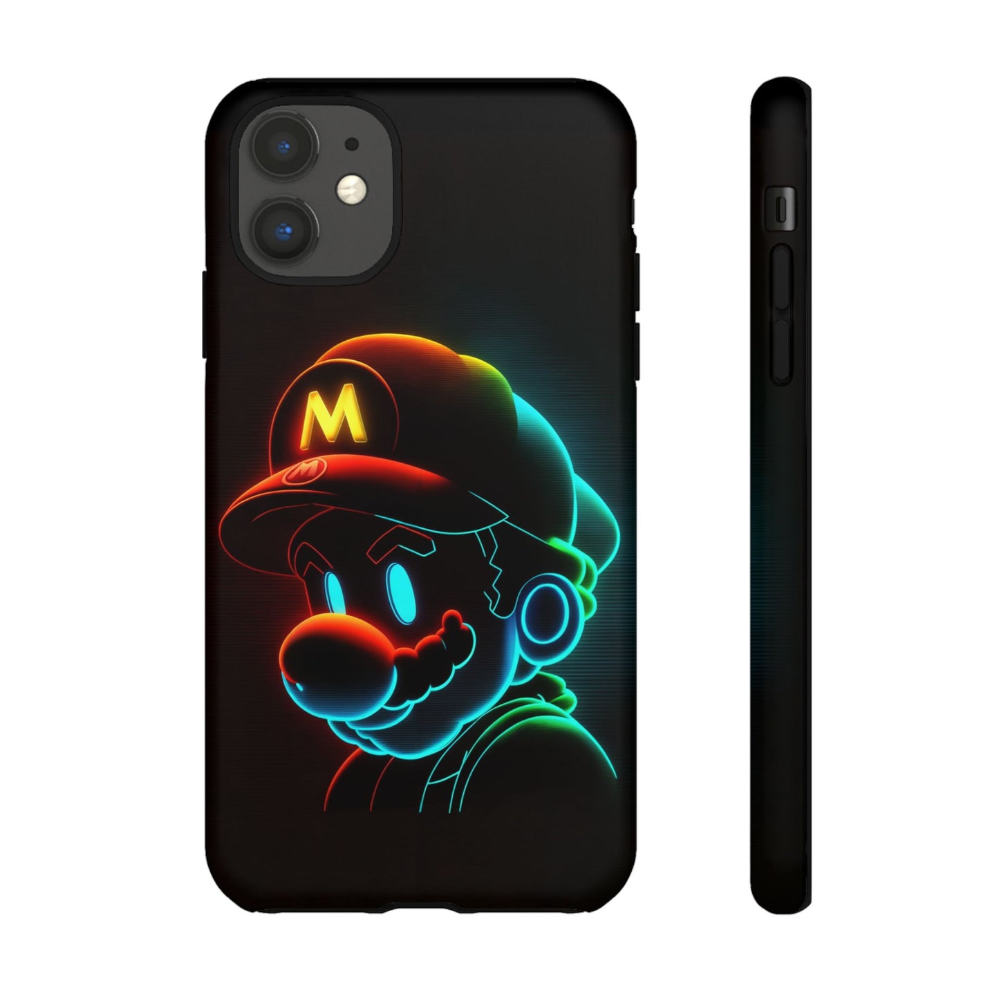Neon Mario transitions phone case for iPhone 15 14 13 Pro Max 12 11 X XS 8, fits Samsung S24 FE, S21 Ultra, A12, Pixel 8 Pro