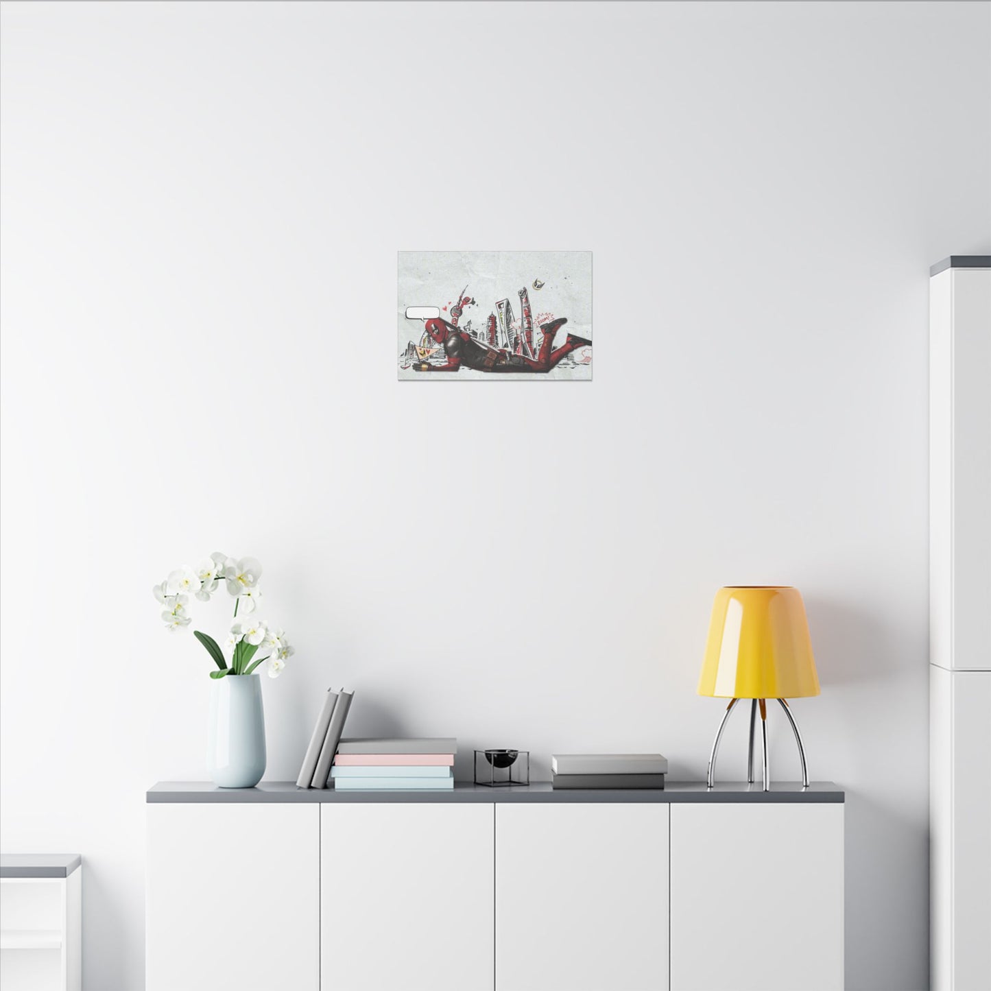 "Deadpool Limited Edition Art Print on premium canvas, acrylic, and metal – front view featuring bold Deadpool design"

