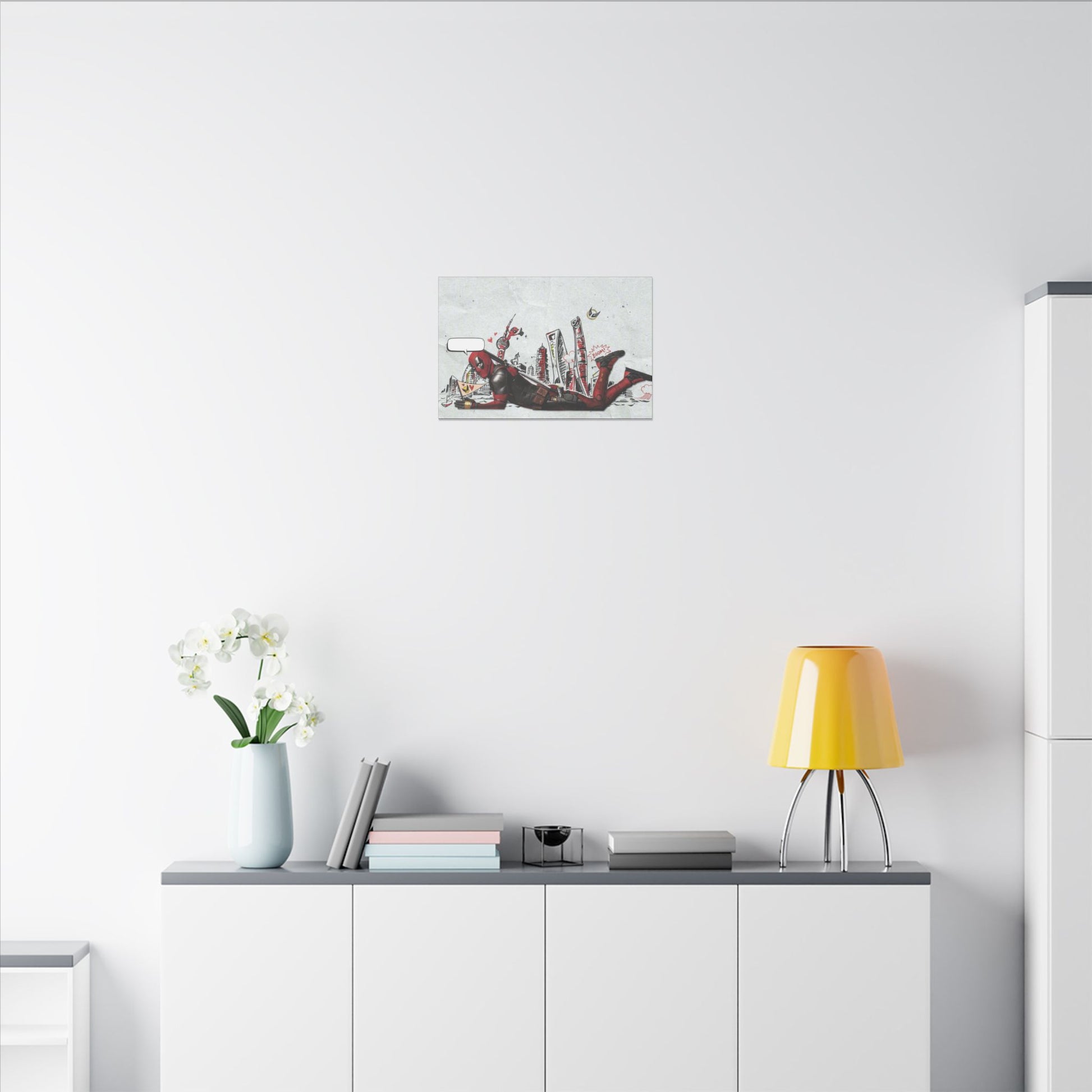 "Deadpool Limited Edition Art Print on premium canvas, acrylic, and metal – front view featuring bold Deadpool design"

