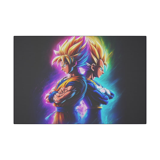 "Got Your Back – Goku & Vegeta Wall Art on premium canvas, acrylic, and metal – front view featuring Goku and Vegeta back-to-back"