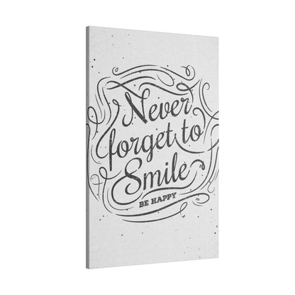 Never Forget to Smile Inspirational Wall Art on premium canvas, acrylic, and metal – front view