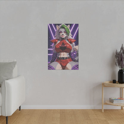 Sexy Roxanne Wolf Wall Art on premium canvas, acrylic, and metal – front view featuring Roxanne Wolf from Five Nights at Freddy’s