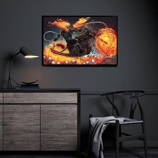 Blazing Ghost Rider Wall Art