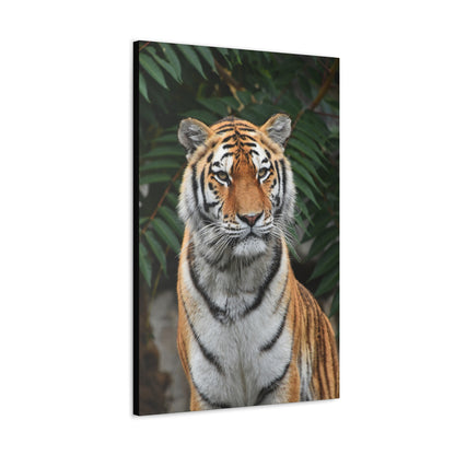 "Regal Stride – Prideful Tiger Wall Art on canvas, acrylic, and metal – front view featuring a tiger in a confident and commanding stance."
