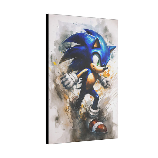 "Sonic the Hedgehog Retro Pop Art Wall Art on premium canvas, acrylic, and metal – front view featuring bold retro design"
