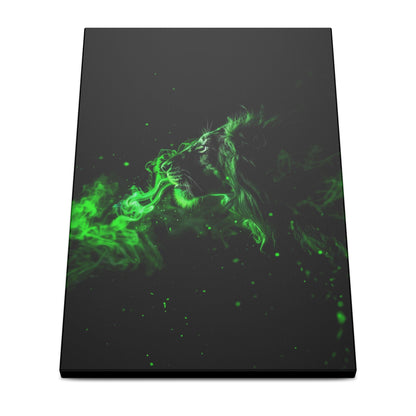 "Lion Breathing Smoke Wall Art on premium canvas, acrylic, and metal – front view"
