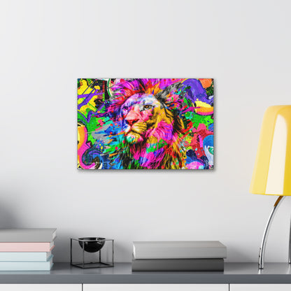 Pastel Majesty – Soft-Toned Lion Wall Art on canvas, acrylic, and metal – front view featuring a beautifully painted lion in delicate pastel hues.