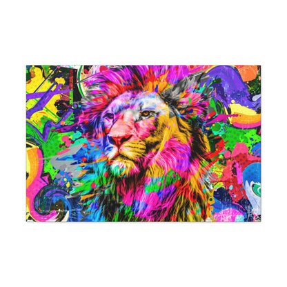 Pastel Majesty – Soft-Toned Lion Wall Art on canvas, acrylic, and metal – front view featuring a beautifully painted lion in delicate pastel hues.