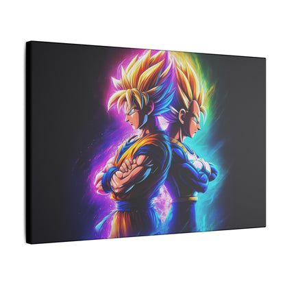 "Got Your Back – Goku & Vegeta Wall Art on premium canvas, acrylic, and metal – front view featuring Goku and Vegeta back-to-back"
