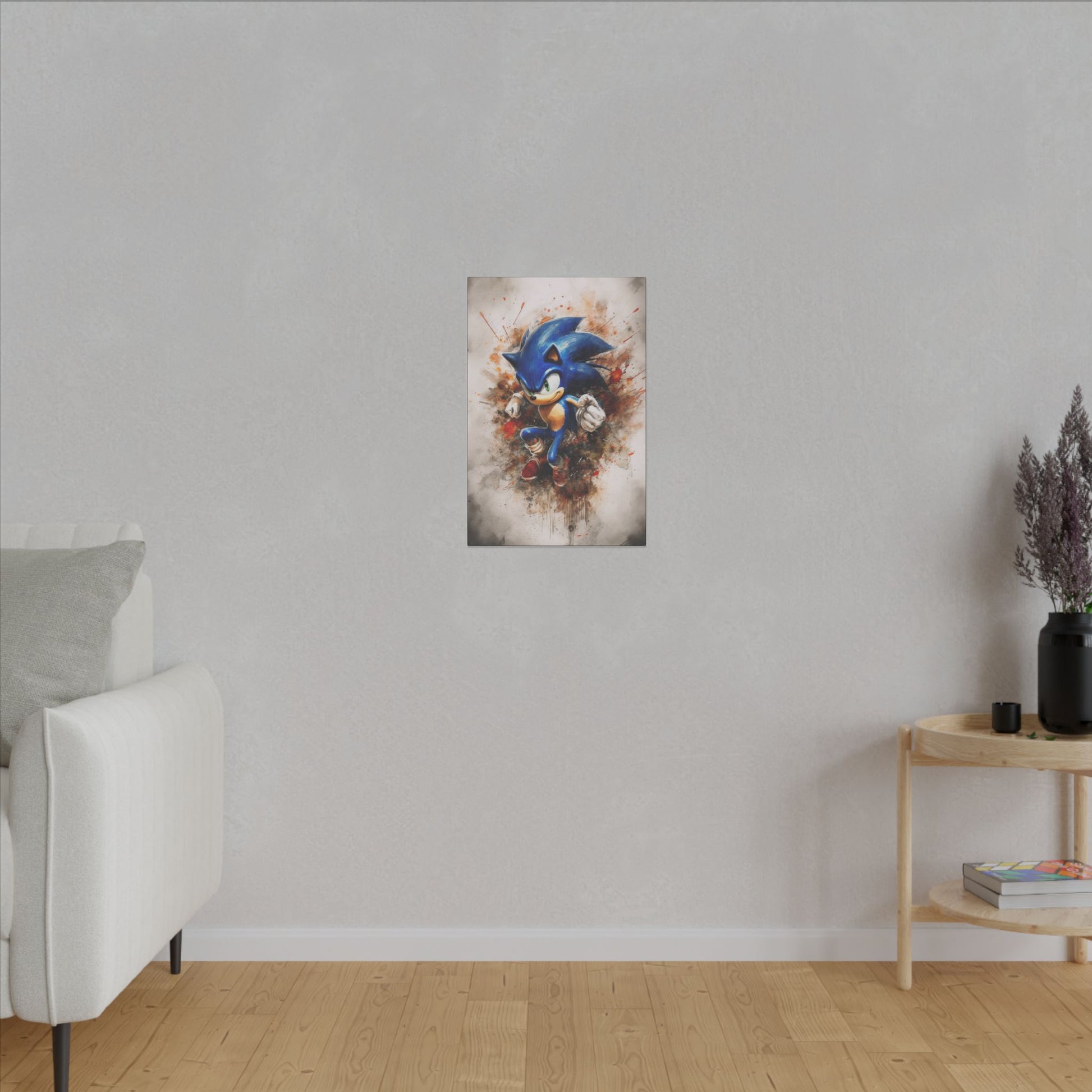 "Modern gaming space featuring Sonic the Hedgehog Retro Pop Art Wall Art as a vibrant, nostalgic centerpiece"
