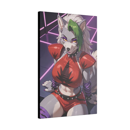 Sexy Roxanne Wolf Wall Art on premium canvas, acrylic, and metal – front view featuring Roxanne Wolf from Five Nights at Freddy’s