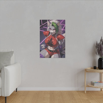 Sexy Roxanne Wolf Wall Art on premium canvas, acrylic, and metal – front view featuring Roxanne Wolf from Five Nights at Freddy’s