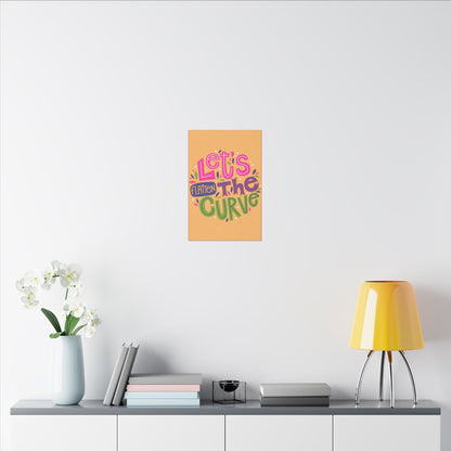 Let’s Flatten the Curve Motivational Wall Art on premium canvas, acrylic, and metal – front view