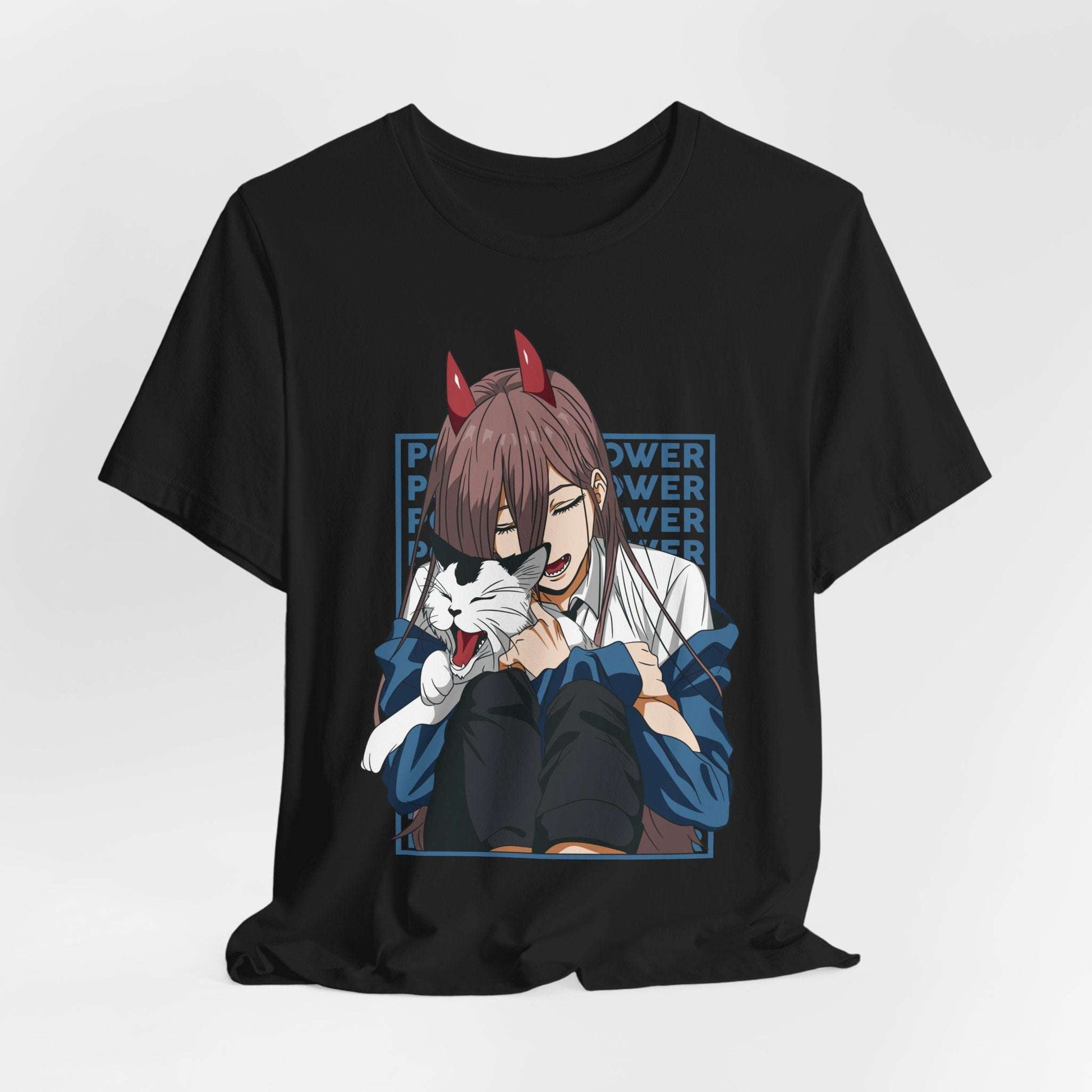 Power & Meowy Blue Frame Anime Shirt