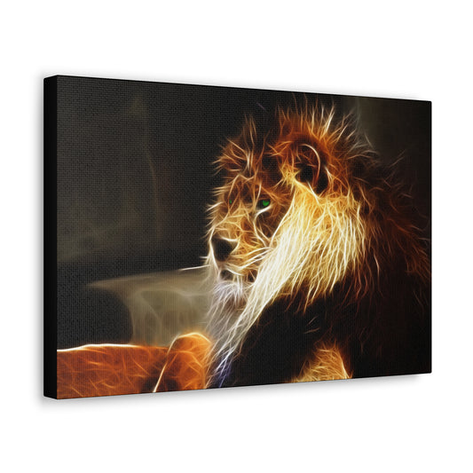 "Close-up view of Prismatic King – Multicolored Lion Wall Art showcasing bold, blended colors and intricate fur details."
