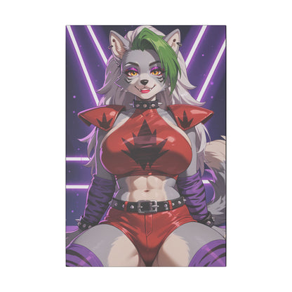 Sexy Roxanne Wolf Wall Art on premium canvas, acrylic, and metal – front view featuring Roxanne Wolf from Five Nights at Freddy’s