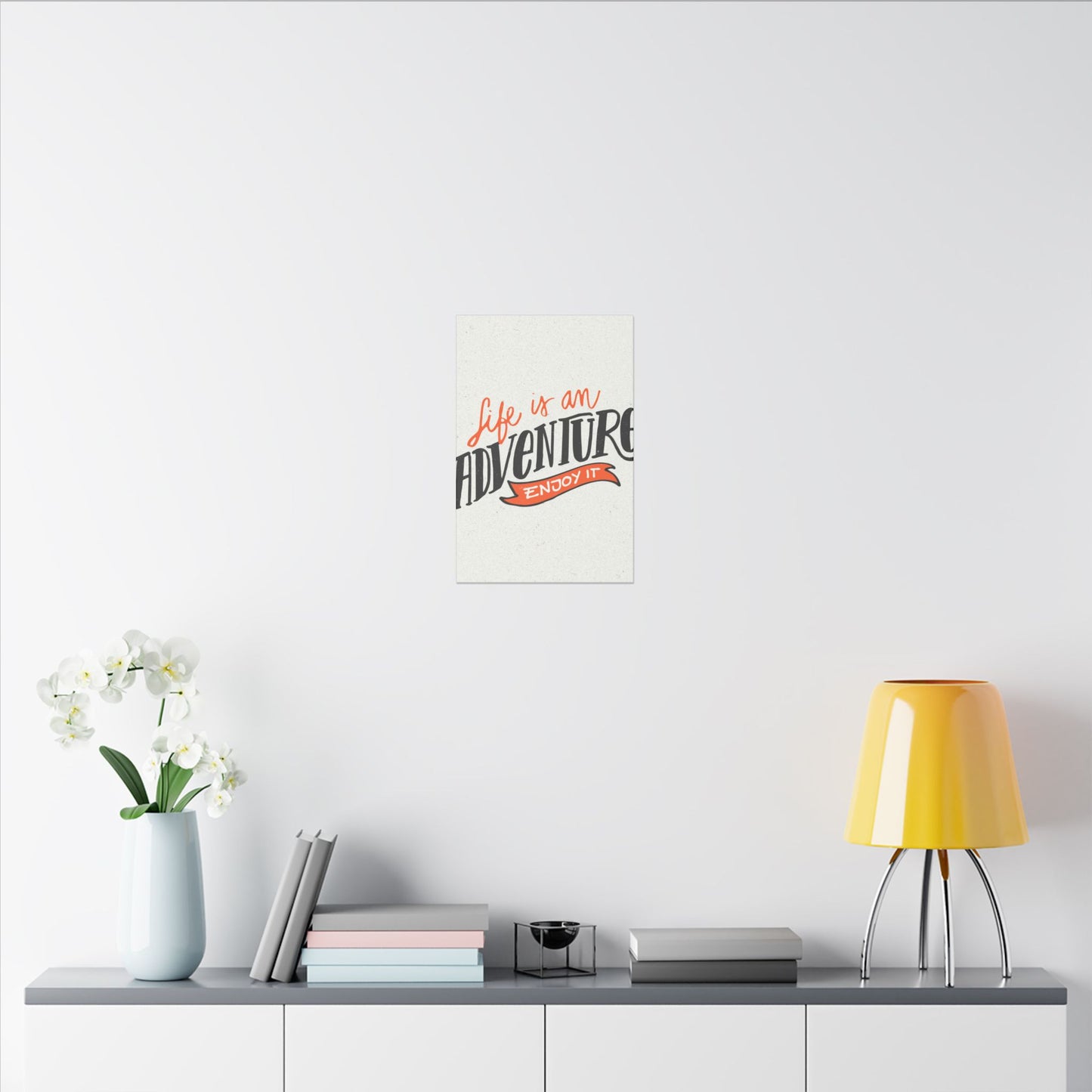 "Life Is an Adventure, Enjoy It Inspirational Wall Art on premium canvas, acrylic, and metal – front view"