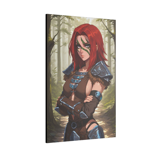 Aela the Huntress Viking Wall Art on premium canvas, acrylic, and metal – front view featuring Aela from Skyrim