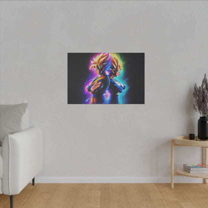 "Got Your Back – Goku & Vegeta Wall Art on premium canvas, acrylic, and metal – front view featuring Goku and Vegeta back-to-back"
