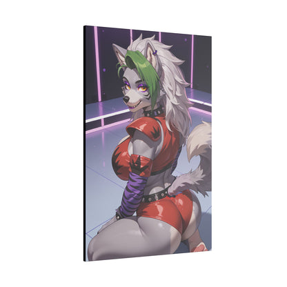 Sexy Roxanne Wolf Wall Art on premium canvas, acrylic, and metal – front view featuring Roxanne Wolf from Five Nights at Freddy’s