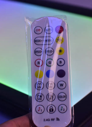Remote control included with the 16x24 RGB LED lightbox frame