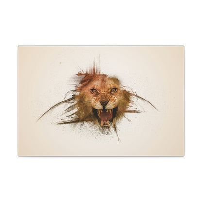 "Shadow King – Realistic Lion Behind Canvas Illusion Wall Art on canvas, acrylic, and metal – front view featuring a hyper-realistic lion pressing against the artwork."
