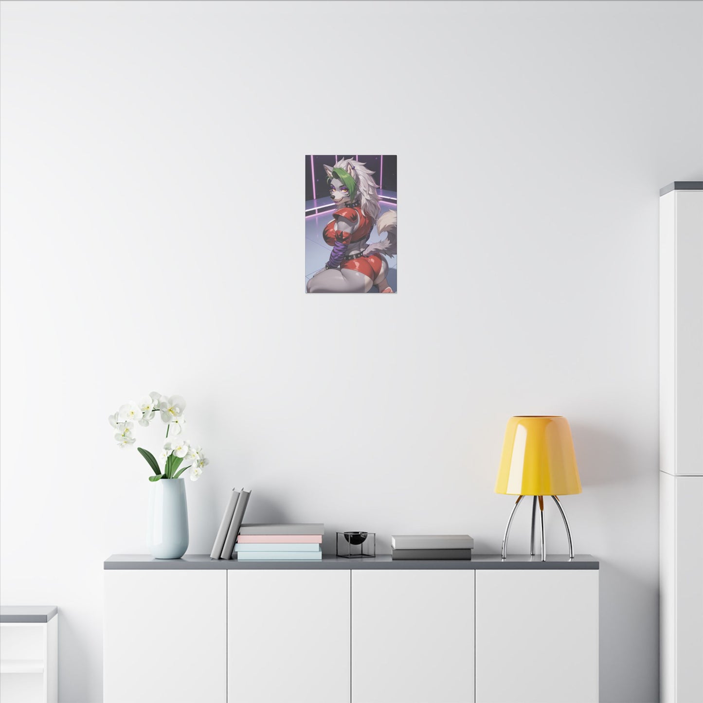 Sexy Roxanne Wolf Wall Art on premium canvas, acrylic, and metal – front view featuring Roxanne Wolf from Five Nights at Freddy’s