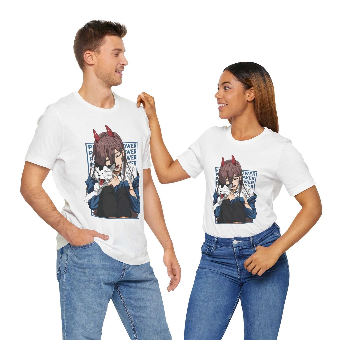 Power & Meowy Blue Frame Anime Shirt