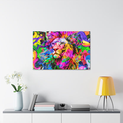 Pastel Majesty – Soft-Toned Lion Wall Art on canvas, acrylic, and metal – front view featuring a beautifully painted lion in delicate pastel hues.