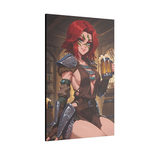 Aela the Huntress Viking Wall Art on premium canvas, acrylic, and metal – front view featuring Aela from Skyrim