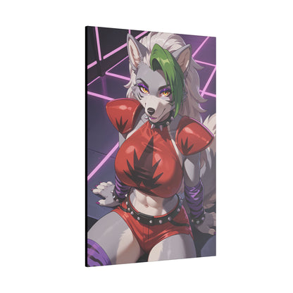 Sexy Roxanne Wolf Wall Art on premium canvas, acrylic, and metal – front view featuring Roxanne Wolf from Five Nights at Freddy’s