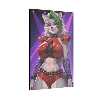 Sexy Roxanne Wolf Wall Art on premium canvas, acrylic, and metal – front view featuring Roxanne Wolf from Five Nights at Freddy’s