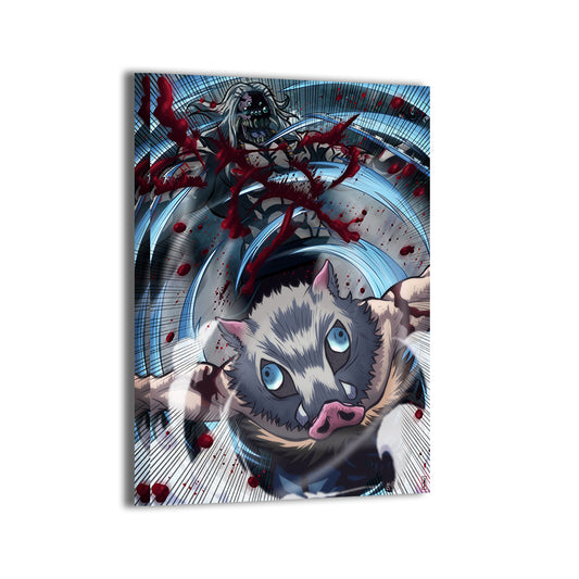 Inosuke Vs Spider Father Fight Wall Art