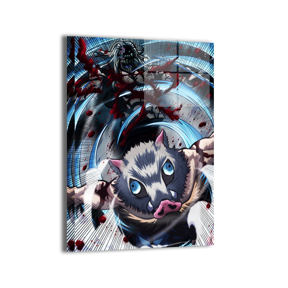 Inosuke Vs Spider Father Fight Wall Art
