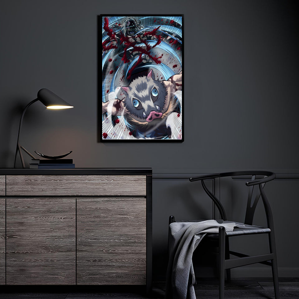 Inosuke Vs Spider Father Fight Wall Art