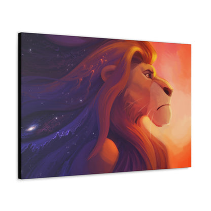 "Legacy of the King – Mufasa Starry Mane Wall Art on canvas, acrylic, and metal – front view featuring a celestial-themed portrait of Mufasa."
