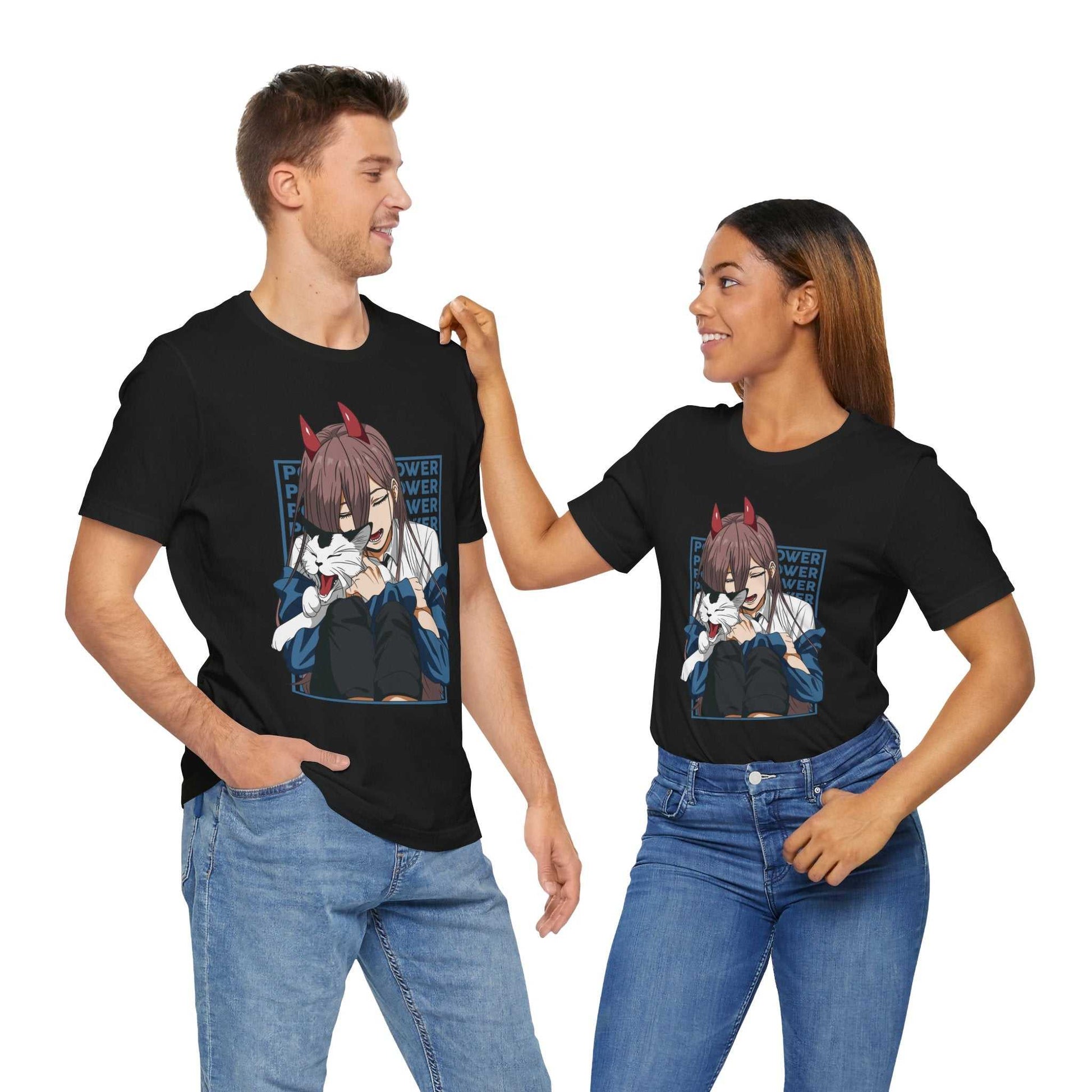 Power & Meowy Blue Frame Anime Shirt