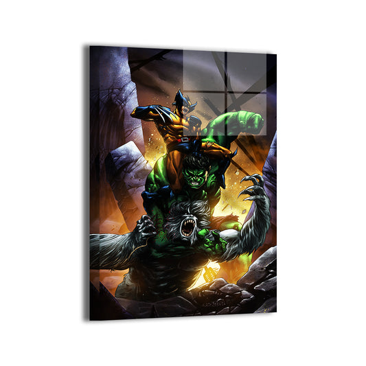WOLVERINE Vs HULK Vs WENDIGO Wall Art